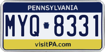 PA license plate MYQ8331