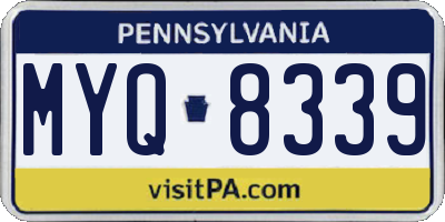 PA license plate MYQ8339