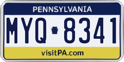 PA license plate MYQ8341