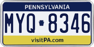 PA license plate MYQ8346
