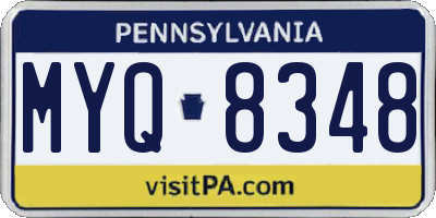 PA license plate MYQ8348