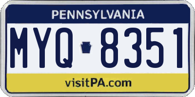 PA license plate MYQ8351