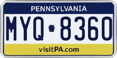 PA license plate MYQ8360