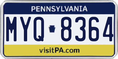 PA license plate MYQ8364