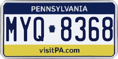 PA license plate MYQ8368