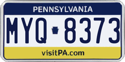 PA license plate MYQ8373