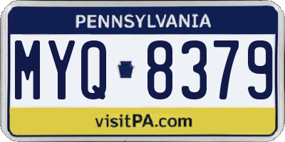 PA license plate MYQ8379
