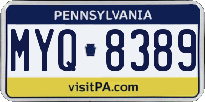 PA license plate MYQ8389