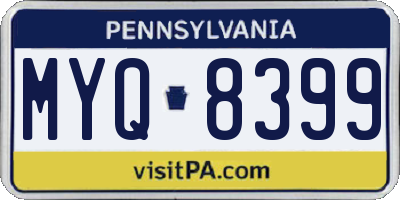 PA license plate MYQ8399