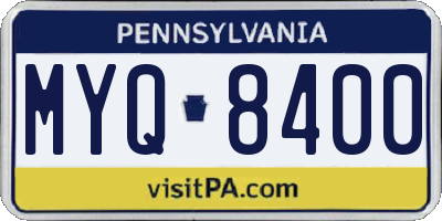 PA license plate MYQ8400
