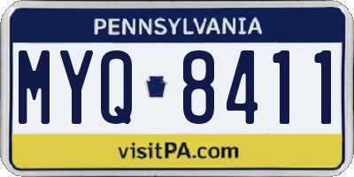 PA license plate MYQ8411