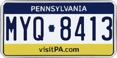 PA license plate MYQ8413