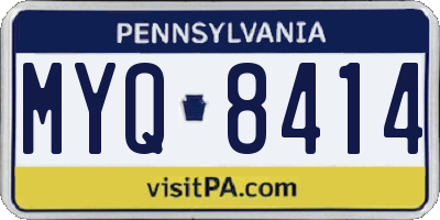 PA license plate MYQ8414