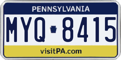 PA license plate MYQ8415