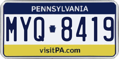 PA license plate MYQ8419