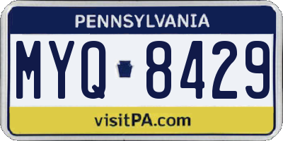PA license plate MYQ8429