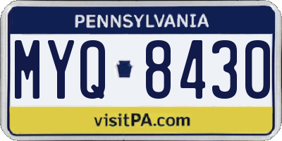 PA license plate MYQ8430