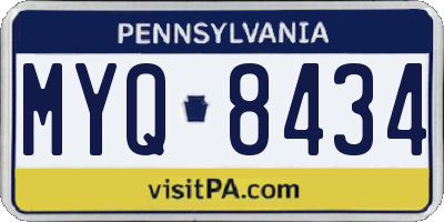 PA license plate MYQ8434