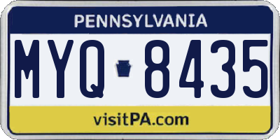 PA license plate MYQ8435