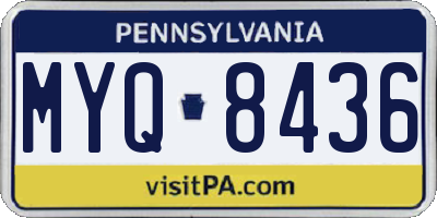 PA license plate MYQ8436