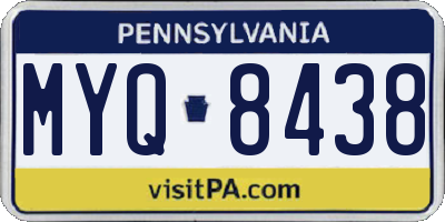 PA license plate MYQ8438