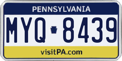 PA license plate MYQ8439