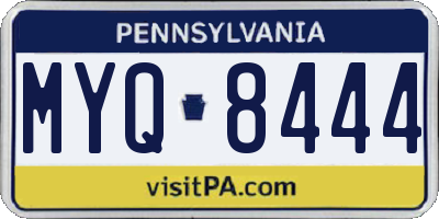 PA license plate MYQ8444