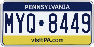 PA license plate MYQ8449