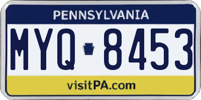 PA license plate MYQ8453
