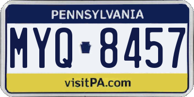 PA license plate MYQ8457