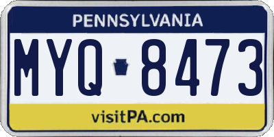 PA license plate MYQ8473