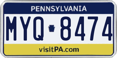 PA license plate MYQ8474