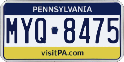 PA license plate MYQ8475