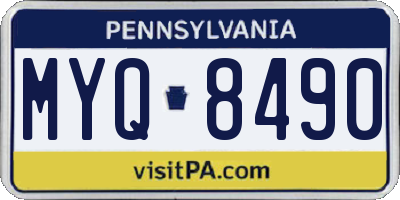 PA license plate MYQ8490