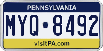 PA license plate MYQ8492