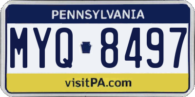 PA license plate MYQ8497