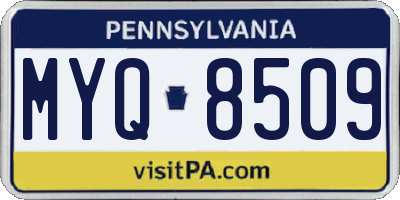 PA license plate MYQ8509