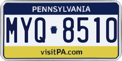 PA license plate MYQ8510