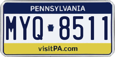 PA license plate MYQ8511