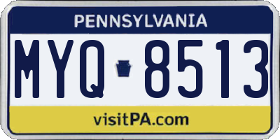 PA license plate MYQ8513