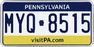 PA license plate MYQ8515