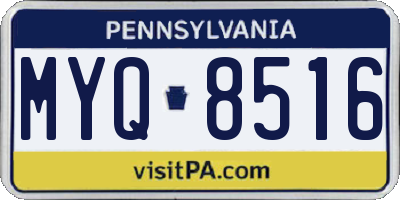 PA license plate MYQ8516