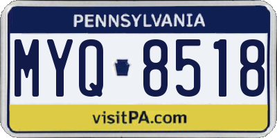 PA license plate MYQ8518