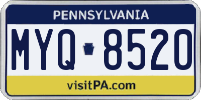 PA license plate MYQ8520