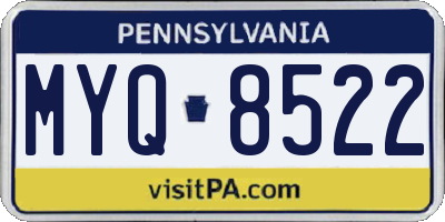 PA license plate MYQ8522