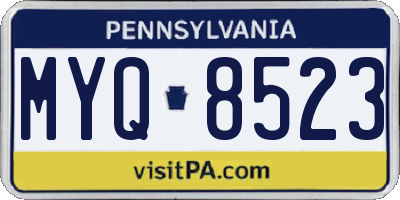 PA license plate MYQ8523