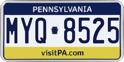 PA license plate MYQ8525