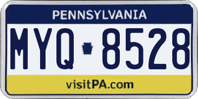 PA license plate MYQ8528