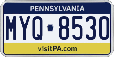 PA license plate MYQ8530