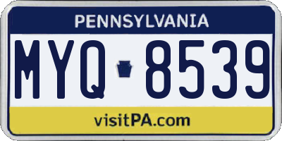 PA license plate MYQ8539